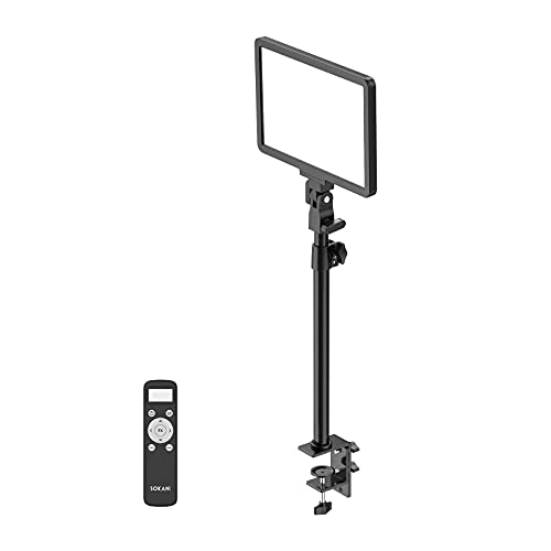 Sokani P25 Key Light, Professional Studio 12.6" 2500 Lumens 25W LED Panel Video Light, Color Adjustable, Remote Controller, Light for Streaming, Record Videos, Zoom Meetings, Metal Desk Mount Stand