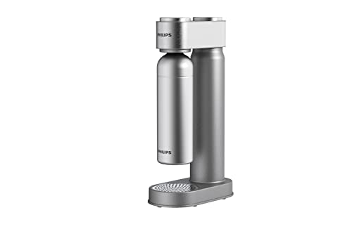 Philips GoZero Soda - Sparkling Water Maker with Premium 1 Litre Stainless Steel Water Bottle for Carbonating, Silver, ADD4905SV/79