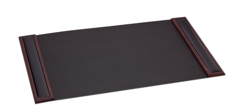 Dacasso Walnut & Leather Side-Rail Desk Pad, 34" x 20"