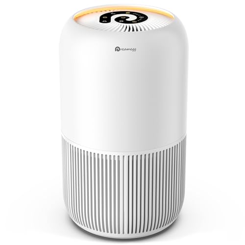 Dreamegg HEPA Air Purifier - Air Purifiers for Bedroom Allergies and Pets, 4-in-1 True HEPA & Activated Carbon Filter, Quiet 360° Air Intake Cleaner with Pet Mode Night Light for Home Smoker Office