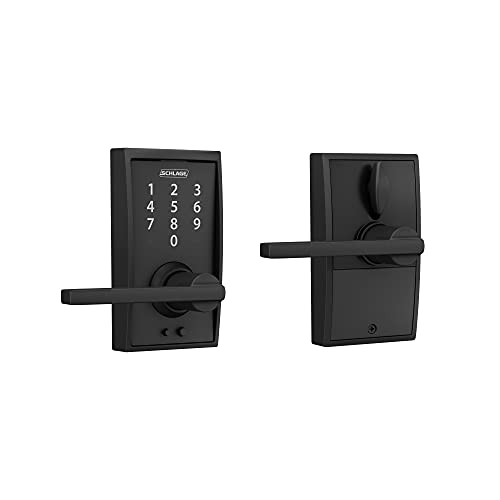 Schlage Touch™ FE695 Century Lock with Latitude Lever, Matte Black