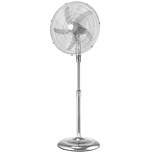 Heller 50cm Metal Pedestal Oscillating Floor Fan/Air Cooling w/8h Timer - Chrome