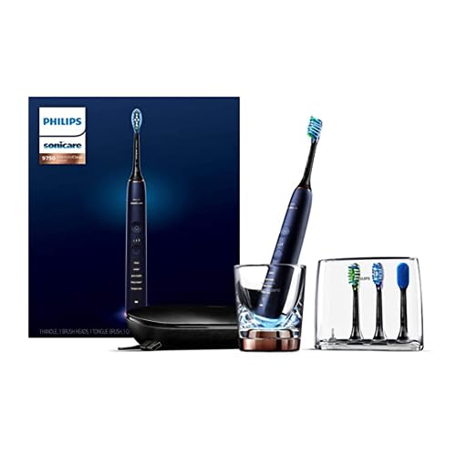 Philips Sonicare DiamondClean Smart Sonic Electric Toothbrush with Smart Brush Head Sensors and 5 Brushing Modes, Luna Blue, HX9954/56