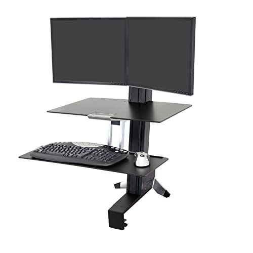 Ergotron - WorkFit-S Dual Sit-Stand Workstation with Worksurface - for Tabletop, Black: Computers & Accessories