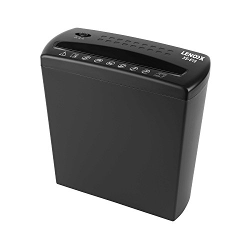 LENOXX 5-Sheet Strip Cut Paper Shredder for Home & Office - 10 Liter Waste Basket Capacity - 6.8 MM Strip Size, Auto On-Off - XS-510, Black