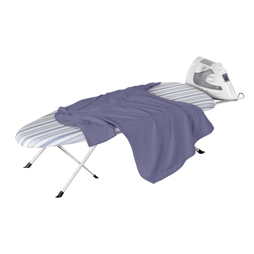 Honey-Can-Do Folding Tabletop Ironing Board with Iron Rest BRD-09222 Blue, 32” L x 12” W