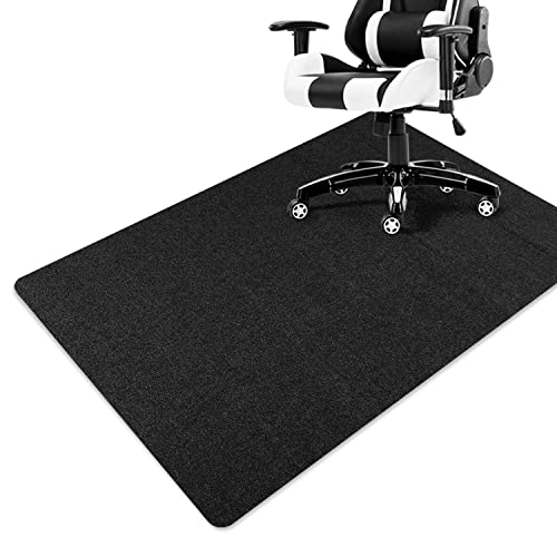 FESHORY Office Chair Carpet Mat for Wooden Hard Floor & Ceramic Tile (Folded Package), Large Carpet Protector Floor Mat for Gaming Rolling Chair Desk Office Home (Black, 90x120cm)