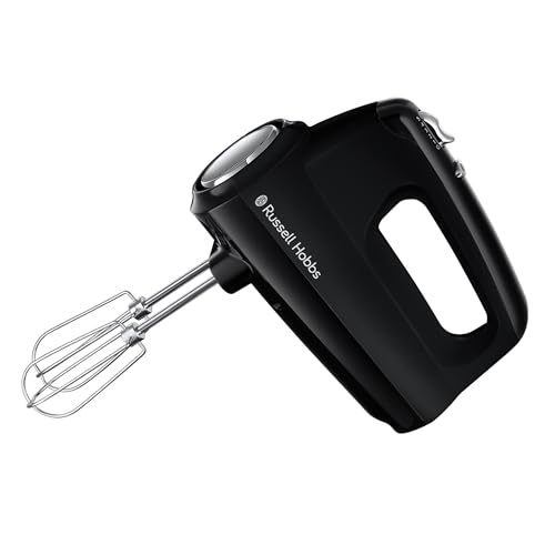 Russell Hobbs RHMX5BLK, Desire Hand Mixer, 5 Speeds Plus Turbo Function, 2 Beaters and 2 Dough Hooks, 350W, Easy Storage, Matte Black