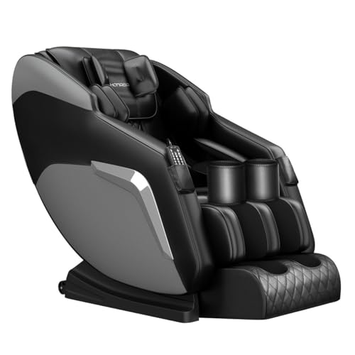 HOMASA Black Full Body Massage Chair Zero Gravity Recliner,22 Nodes Deep Kneading Massage, 32 Airbags Full Body Scan