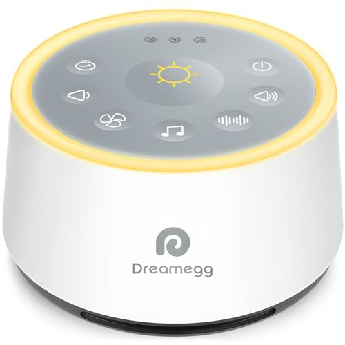 Dreamegg White Noise Machine - D1 Sound Machine for Sleeping & Relaxing, 24 Soothing Sounds, 3 Auto-off Timer, Soothing Night Light, Noise Machine for Baby/Kid/Adults/Office, USB or DC Powered, White