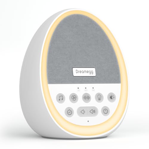 Dreamegg White Noise Machine - Sound Machine for Baby Kid, Baby Sleep Soother with 14 Non-Loop Sound, Baby Shushing, Night Light, Battery or Plug In, Rechargeable Noise Machine for Sleep Travel Gift