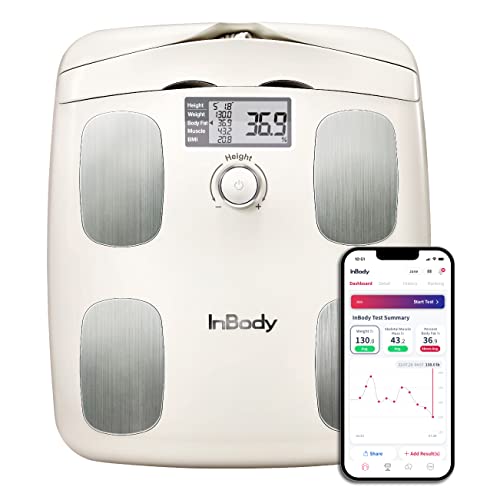 InBody H20N Smart Full Body Composition Analyzer Scale - Full Body Digital Scale, BMI Measurement Tool, Body Fat Analyzer, Muscle Mass InBody Scale - Bluetooth Connected scale with Smartphone App (Beige)