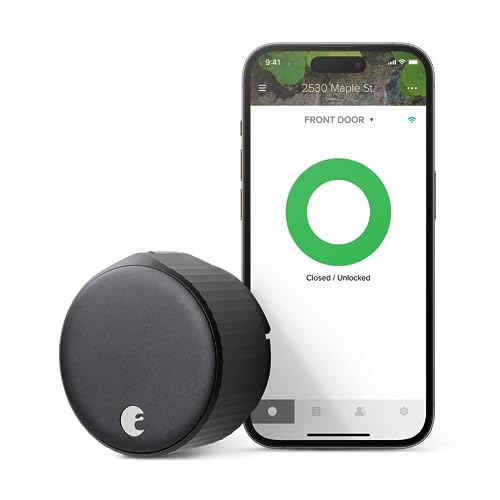 August Home, Wi-Fi Smart Lock (4th Generation) – Fits Your Existing Deadbolt in Minutes, Matte Black (International Version)