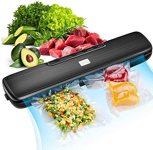 Vacuum Sealer Machine, Automatic Food Sealer With Air Sealing System, Dry & Moist Modes, Led Indicator Light, Food Vacuum Sealer for Food Preservation, Package with 15 Pack Vacuum Sealer Bags