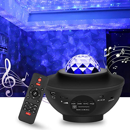 Star Light Galaxy Projector for Bedroom | Bluetooth Speaker, Adjustable Brightness, 10 Color Options, Timer Modes | Starry Space Nebula Clouds, Night Sky for Adults & Kids Stargazing Atmosphere