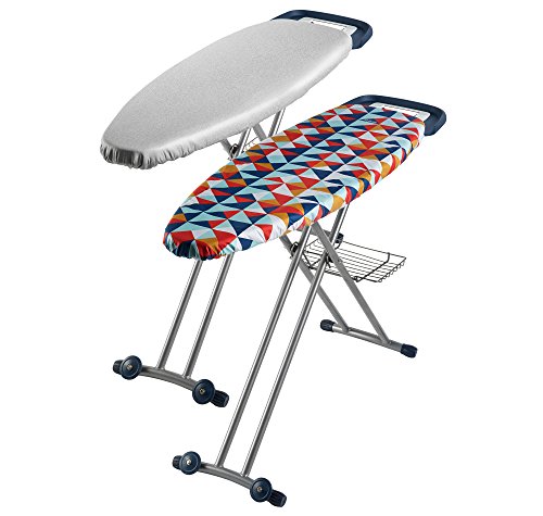 Sunbeam SB8400 Couture Ironing Board with Steam Generator Iron Tray, Retractable Iron Rest and Rail, Extra Thick Padded Reversible Cover, Glider Wheels, XL 135cm x 45cm