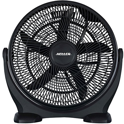 Heller 100W High Velocity Circulator 3 Speed Floor Fan, 50 cm Diameter, Black