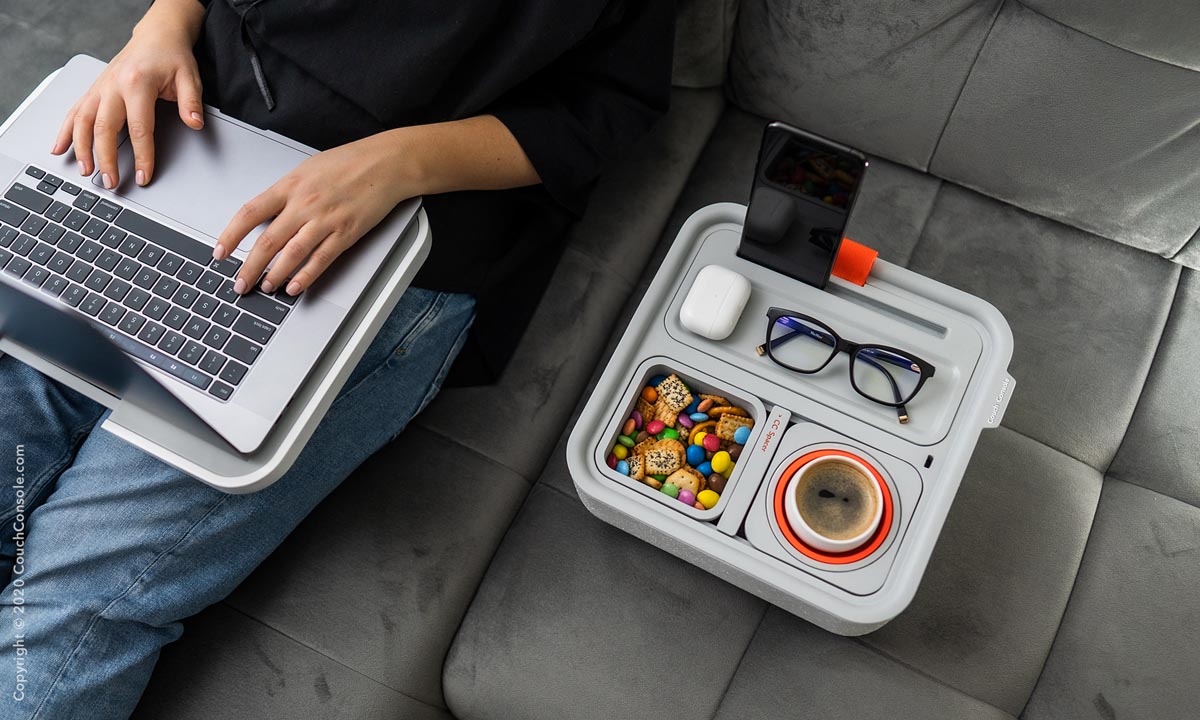 Couch Console with Phone Stand