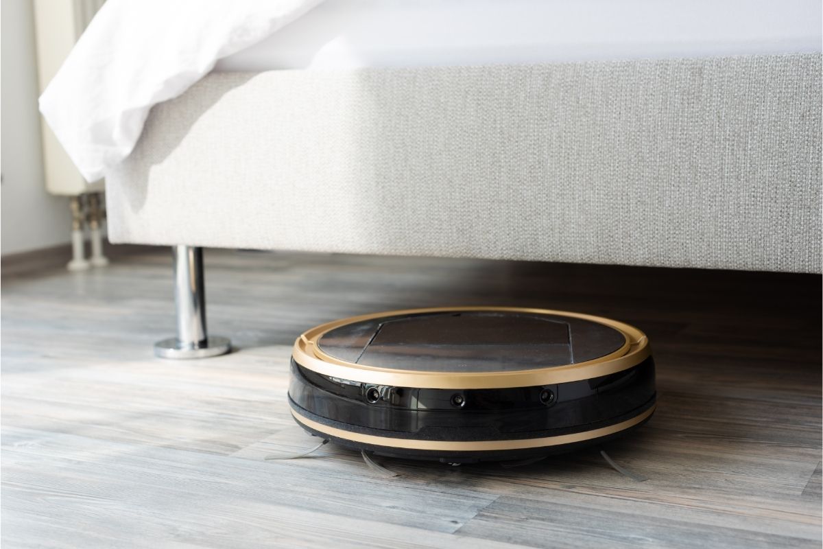 Robotic vacuum under the sofa